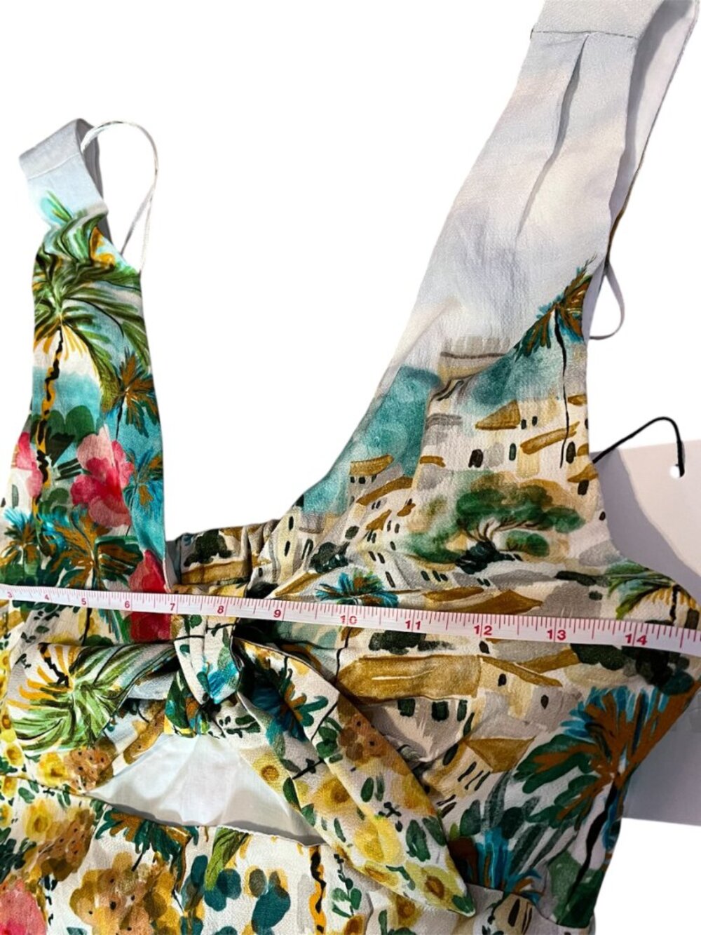 ZARA NWT Printed Co‑Ord Set Knotted Crop Top & Midi Skirt Size XS Boho Garden - Picture 11 of 14